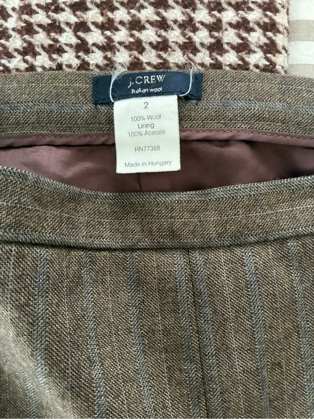 J. Crew vintage Wide-Leg Pinstripe Italian wool Trousers - Picture 2 of 4